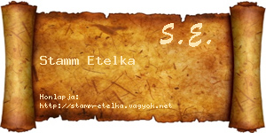 Stamm Etelka névjegykártya